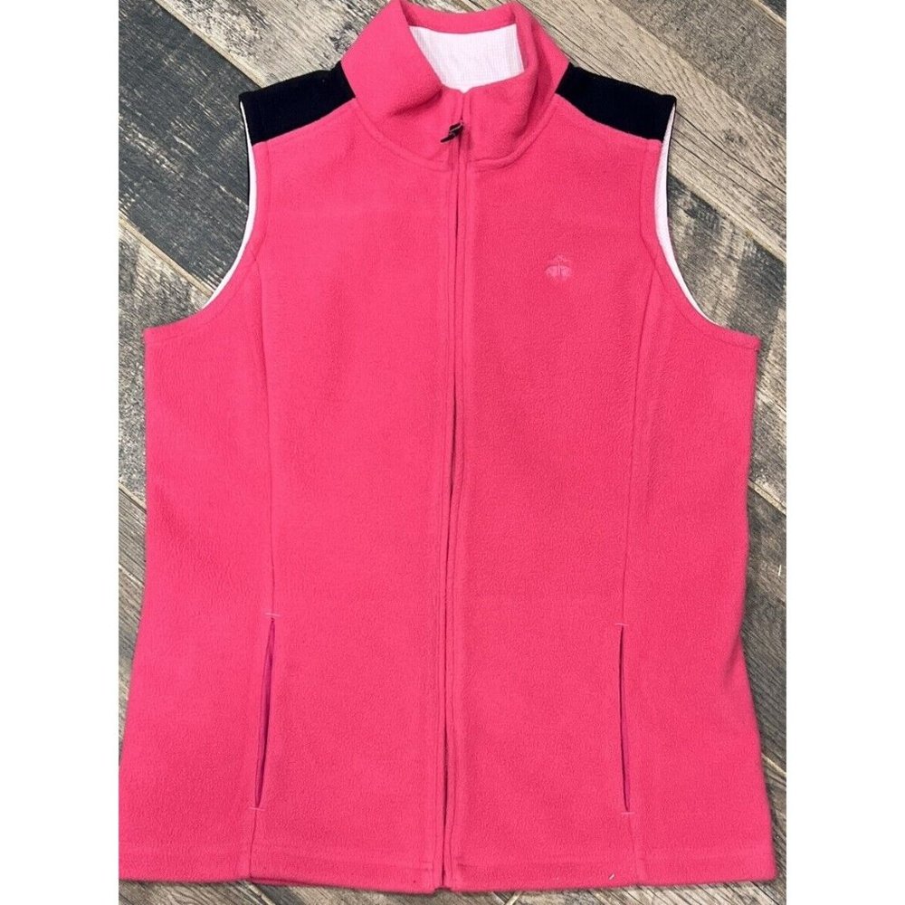 Brooks Brothers Fleece Vest Women's Sleeveless Full Zip Pink Size Medium